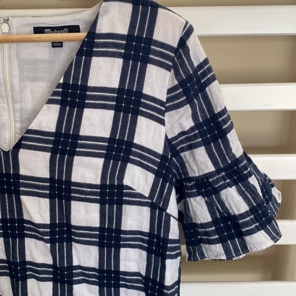 Madewell Bell-Sleeve Dress in Leighton Plaid Size 2 - Picture 7 of 17